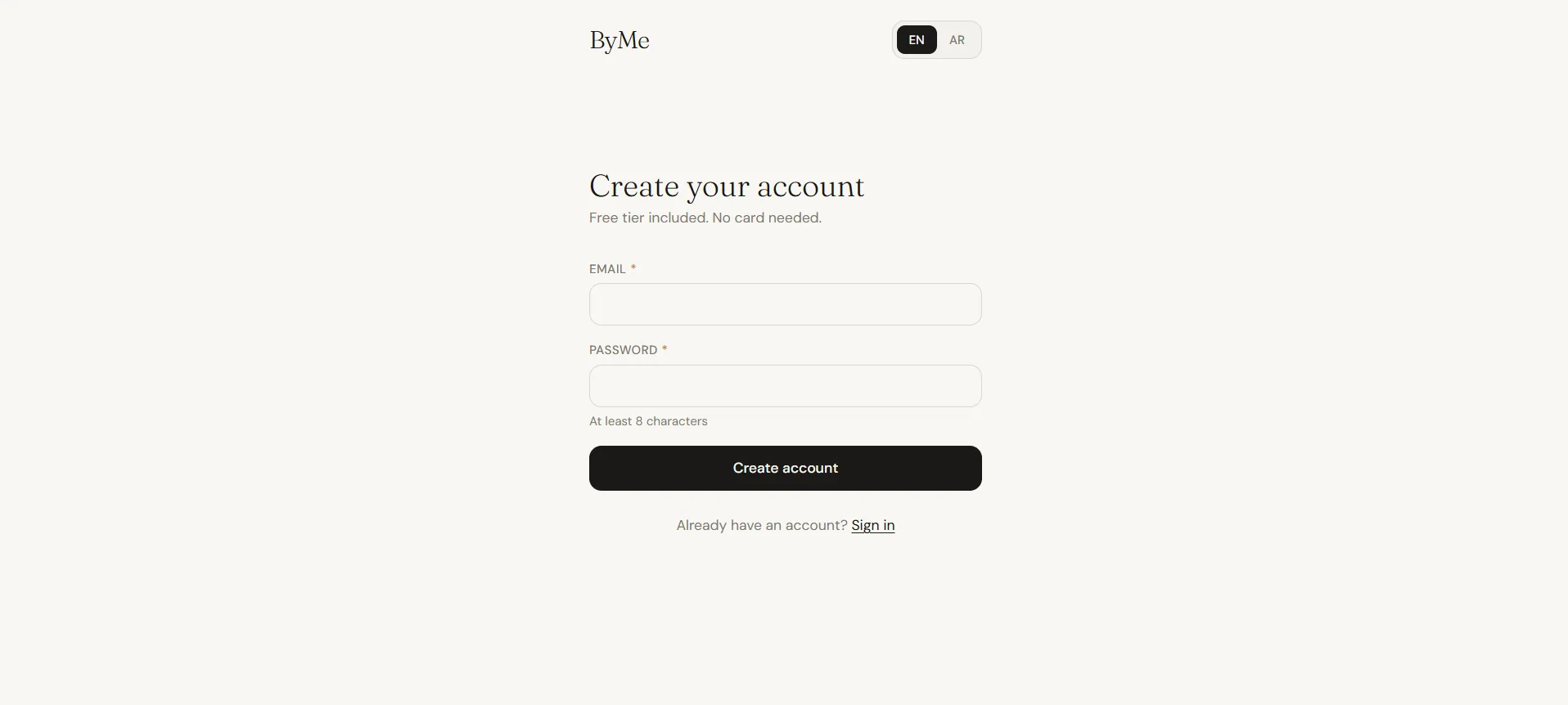 Create account